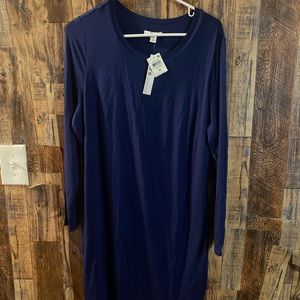 NWT Bar III Navy Size 1X Knee Length Long Sleeve Dress